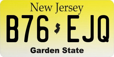NJ license plate B76EJQ