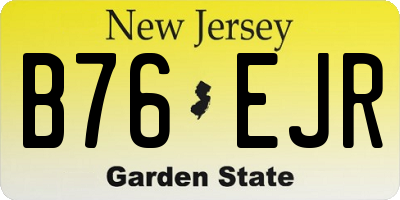 NJ license plate B76EJR