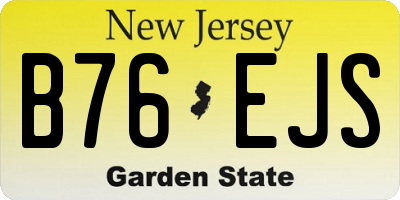 NJ license plate B76EJS
