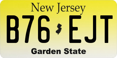 NJ license plate B76EJT