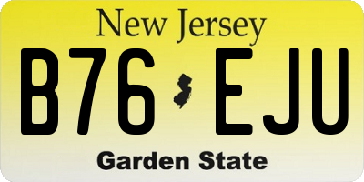 NJ license plate B76EJU