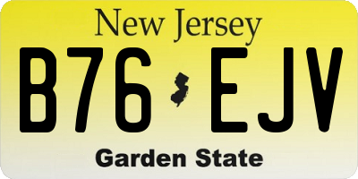 NJ license plate B76EJV