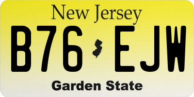 NJ license plate B76EJW