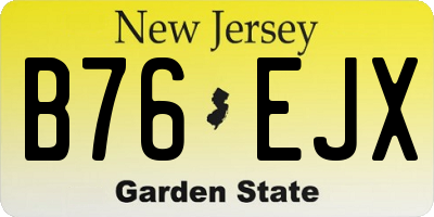 NJ license plate B76EJX