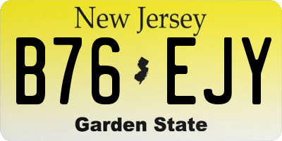 NJ license plate B76EJY