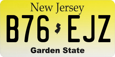 NJ license plate B76EJZ