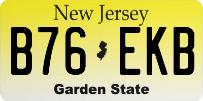 NJ license plate B76EKB