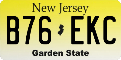 NJ license plate B76EKC