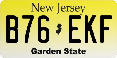NJ license plate B76EKF