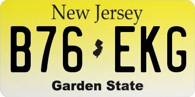 NJ license plate B76EKG