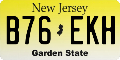 NJ license plate B76EKH