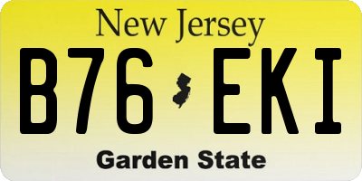 NJ license plate B76EKI