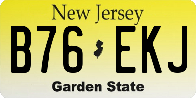 NJ license plate B76EKJ