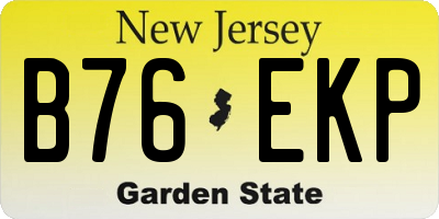 NJ license plate B76EKP
