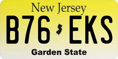 NJ license plate B76EKS