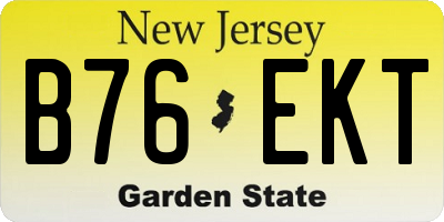 NJ license plate B76EKT