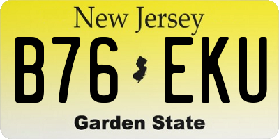 NJ license plate B76EKU