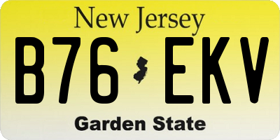NJ license plate B76EKV