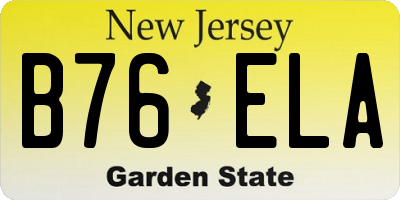 NJ license plate B76ELA