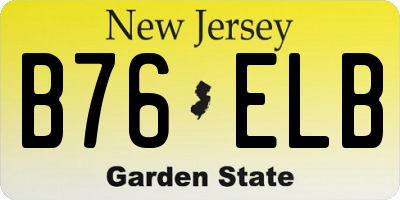 NJ license plate B76ELB