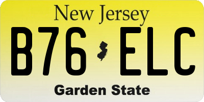 NJ license plate B76ELC