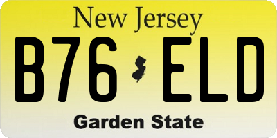 NJ license plate B76ELD