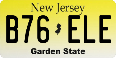 NJ license plate B76ELE