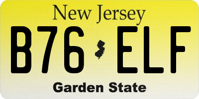 NJ license plate B76ELF