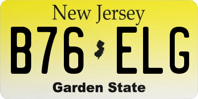 NJ license plate B76ELG