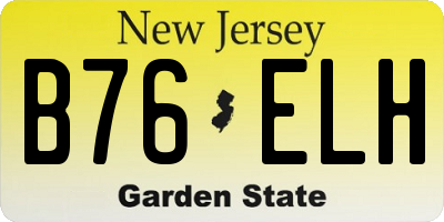 NJ license plate B76ELH