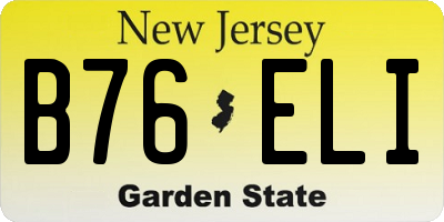 NJ license plate B76ELI