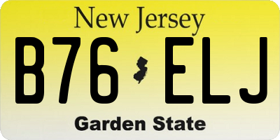 NJ license plate B76ELJ