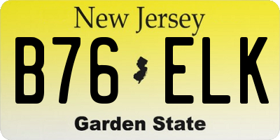 NJ license plate B76ELK