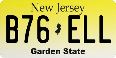 NJ license plate B76ELL