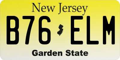 NJ license plate B76ELM