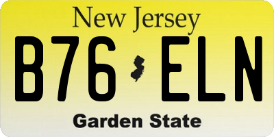 NJ license plate B76ELN