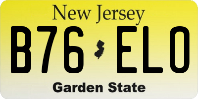 NJ license plate B76ELO