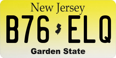 NJ license plate B76ELQ