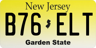 NJ license plate B76ELT