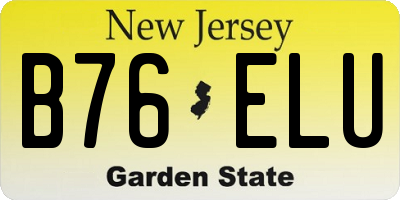 NJ license plate B76ELU