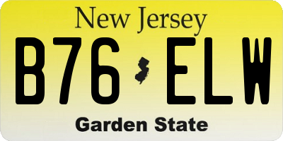 NJ license plate B76ELW