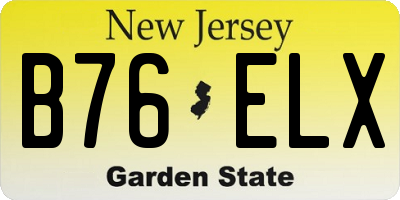NJ license plate B76ELX