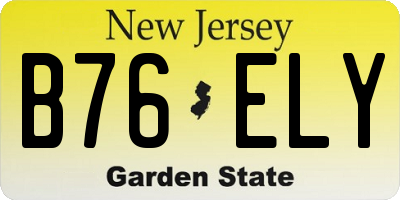 NJ license plate B76ELY