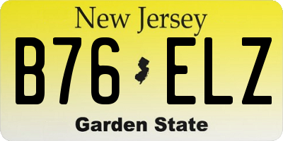 NJ license plate B76ELZ