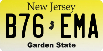 NJ license plate B76EMA