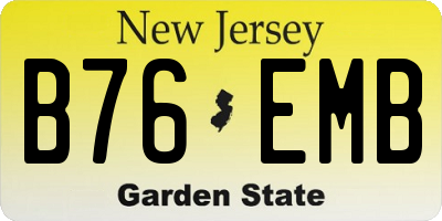 NJ license plate B76EMB