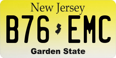 NJ license plate B76EMC