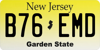 NJ license plate B76EMD