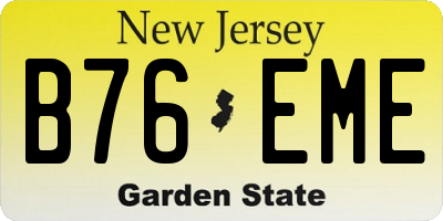 NJ license plate B76EME