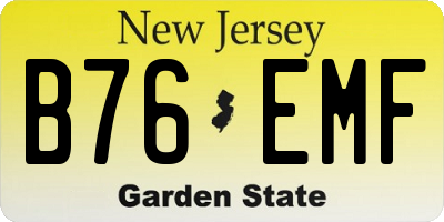 NJ license plate B76EMF